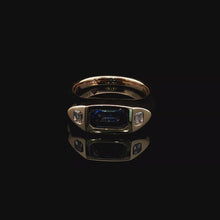 18k Yellow Gold Sapphire and Diamond Ring