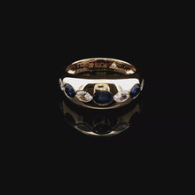 18k Yellow Gold Sapphire and Diamond Ring