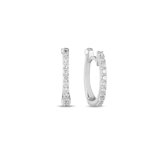 Roberto Coin 0.20ct 18K White Gold Diamond Baby Hoops