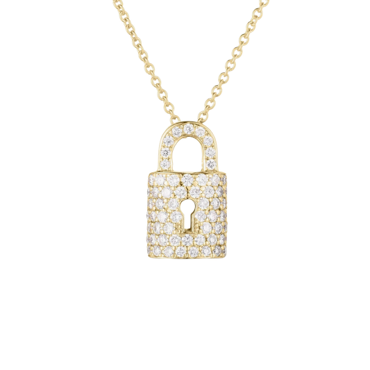 Roberto Coin 18K Gold Diamond Lock Necklace — photo 1 of 2