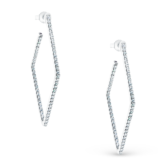 Roberto Coin 18K White Gold 1.25ct Diamond Hoop Earrings, style 000633AWERX0