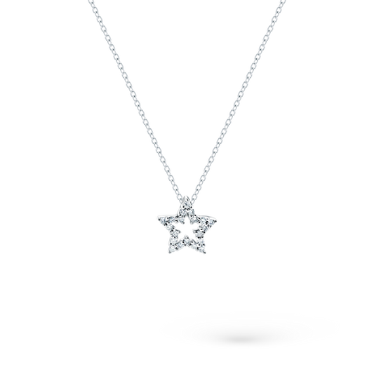 Roberto Coin 18K White Gold Diamond Star Pendant, style 001255AWCHX0