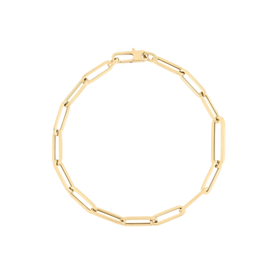 Roberto Coin 18K Yellow Gold Alternating Size Paperclip Link Chain Bracelet — photo 1 of 1