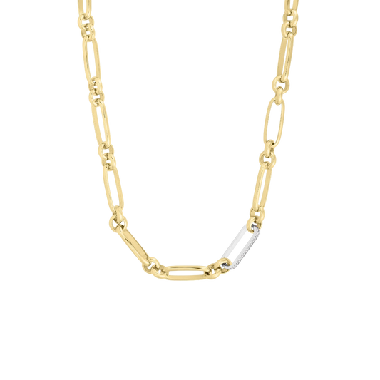 Roberto Coin 18K Yellow Gold Diamond Link Chain Necklace — photo 1 of 1