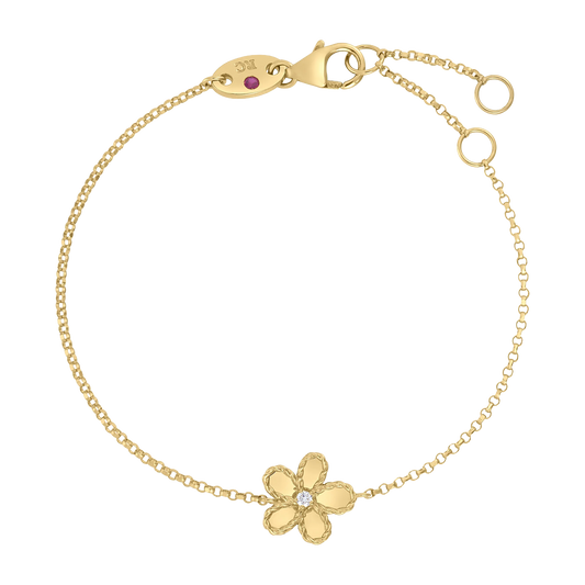 Roberto Coin Jasmine 18K Yellow Gold Diamond Small Flower Bracelet — photo 1 of 1