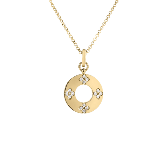 Roberto Coin Love in Verona 18K Yellow Gold Diamond Circle Necklace — photo 1 of 1