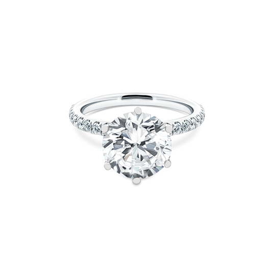 Signature Round Diamond Pave Engagement Ring — photo 1 of 3