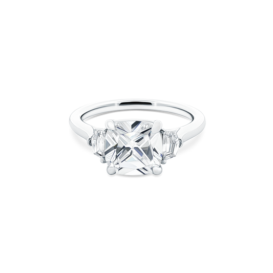Signature Three Stone Cushion Diamond Engagement Ring — photo 1 of 3