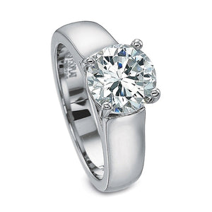 Precision Set Solitaire Wide Shank Diamond Engagement Ring