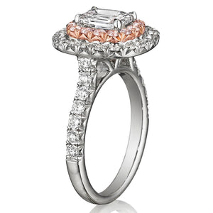 Henri Daussi Double Halo Diamond Engagement Ring