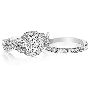 Henri Daussi Pave Twist Diamond Engagement Ring