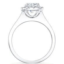 Flush Fit Pave Halo Diamond Engagement Ring