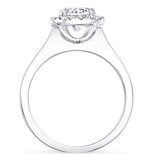 Flush Fit Pave Halo Diamond Engagement Ring