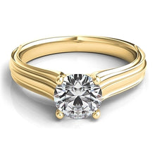 Contoure Engraved Diamond Solitaire Engagement Ring
