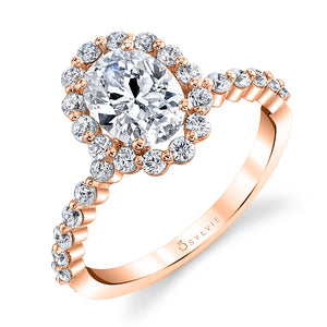 Sylvie Oval Cut Classic Halo Engagement Ring