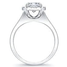 Pave Diamond Halo Solitaire Engagement Ring