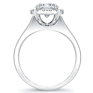 Pave Diamond Halo Solitaire Engagement Ring