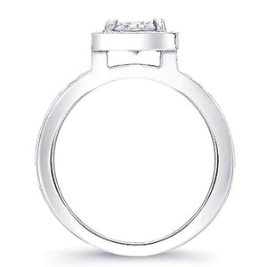 Micro-Pave Diamond Engagement Ring for a Princess Cut Center