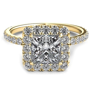 Princess Halo Diamond Engagement Ring