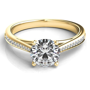 Graduated Pave-Set Diamond Engagement Ring