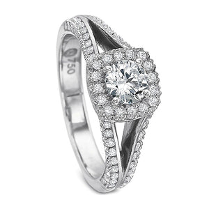 Precision Set Split Shank Diamond Engagement Ring