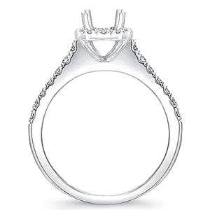 Pave Cushion Halo Engagement Ring w/ Pave Band