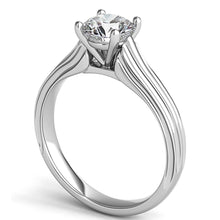 Contoure Engraved Diamond Solitaire Engagement Ring