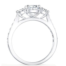 3-Stone Half Moon Diamond Engagement Ring