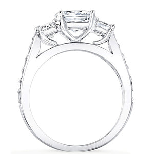 Princess Cut Pave Diamond Engagement Ring
