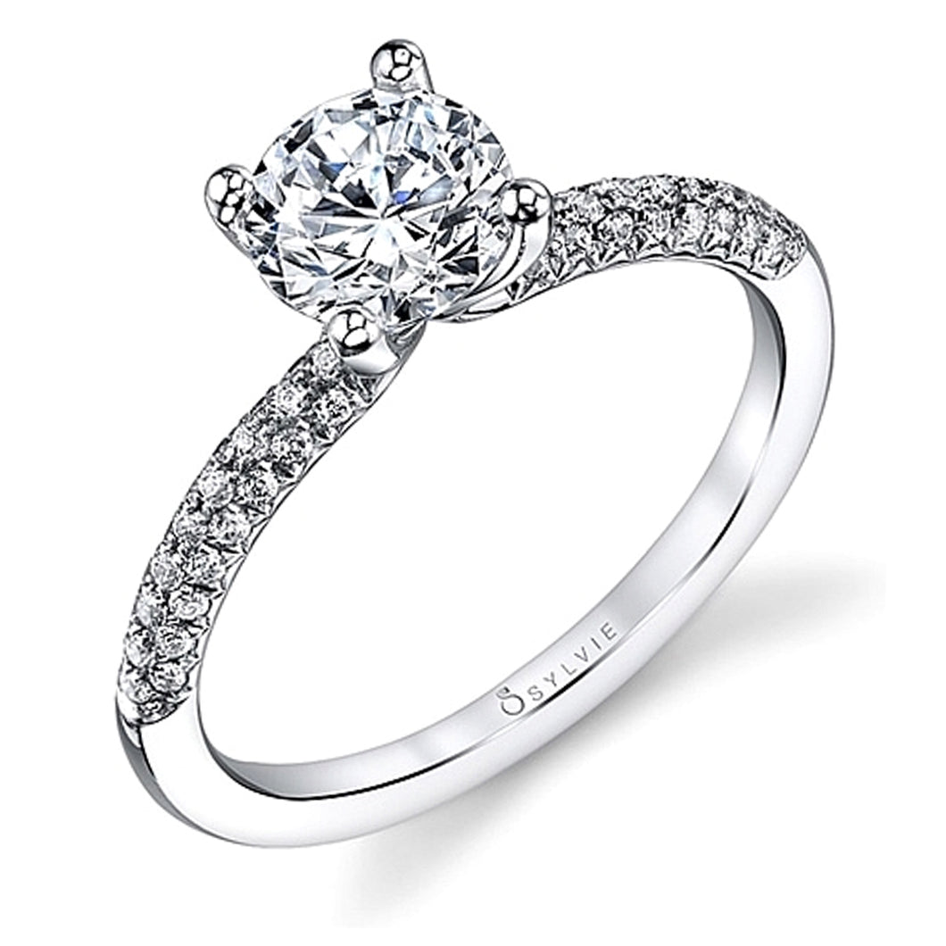 Sylvie Micro-Pave Diamond Engagement Ring