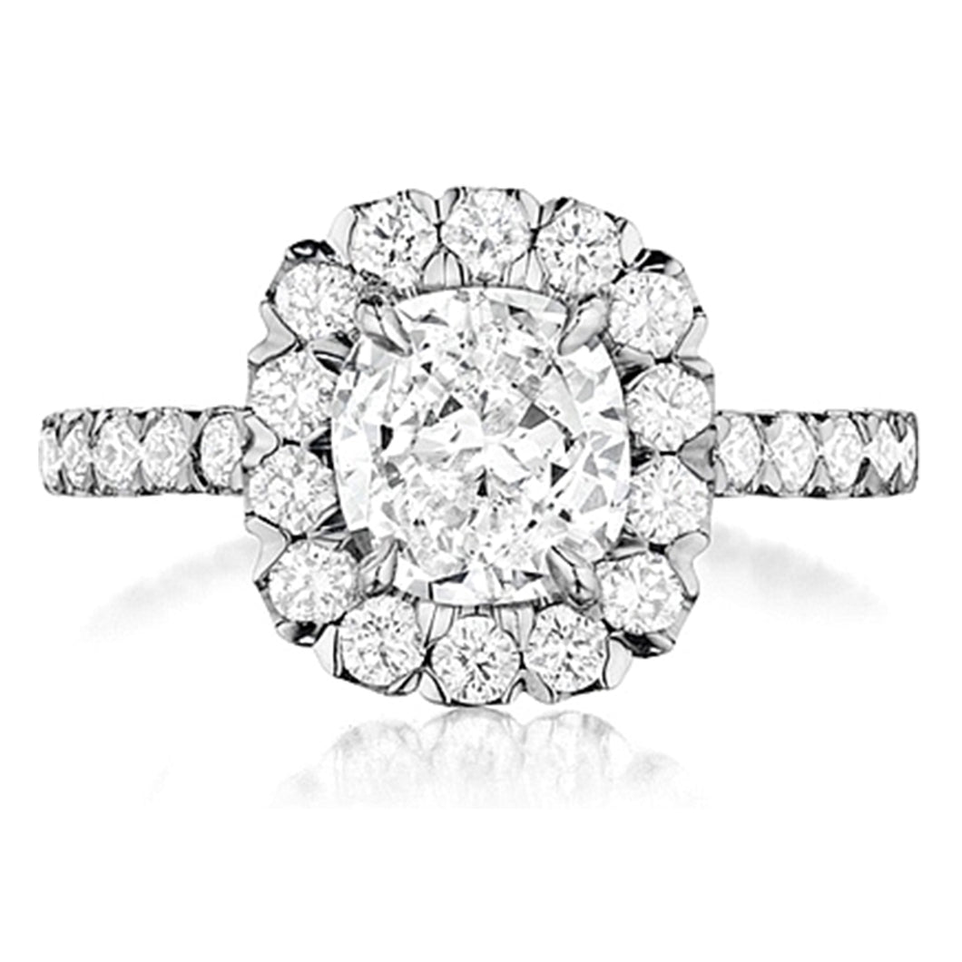 Henri Daussi French Pave Diamond Engagement Ring