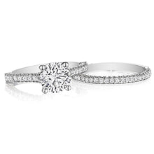 Henri Daussi Three Sided Pave Diamond Engagement Ring