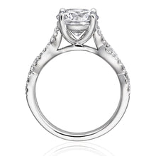 Henri Daussi Twist Shank Diamond Engagement Ring