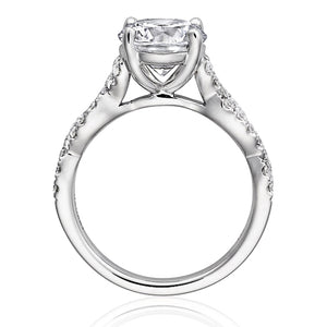 Henri Daussi Twist Shank Diamond Engagement Ring