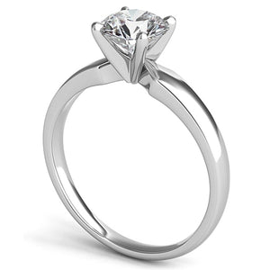 Tapered Four Prong Diamond Solitaire Engagement Ring