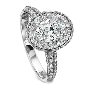Precision Set Knife Edge Diamond Engagement Ring