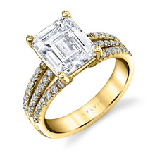 Sylvie Emerald Cut Split Shank Engagement Ring