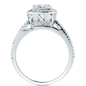 Pave & Channel Set Halo Diamond Engagement Ring
