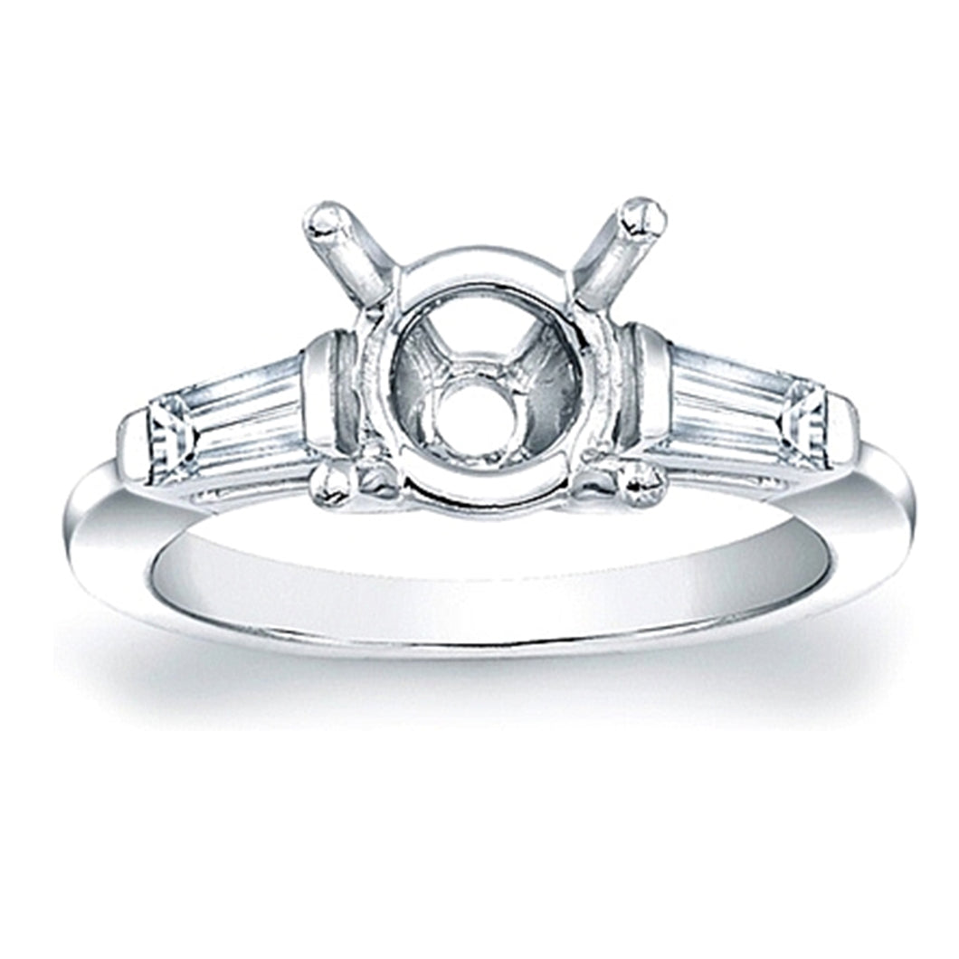Tapered Baguette Diamond Engagement Ring- 1/3ct tw