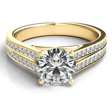 Double Row Pave Diamond Engagement Ring