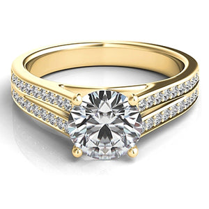 Double Row Pave Diamond Engagement Ring