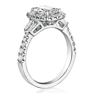Henri Daussi Baguette Diamond Engagement Ring