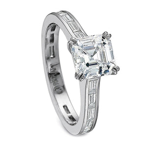 Precision Set Flush Fit Baguette Diamond Engagement Ring
