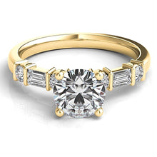Baguette & Round Diamond Engagement Ring