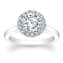 Flush Fit Pave Halo Diamond Engagement Ring