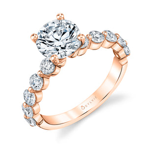 Sylvie Round Cut Single Prong Engagement Ring