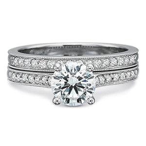 Precision Set Flush Fit Milgrain Diamond Engagement Ring