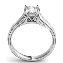Contoure Engraved Diamond Solitaire Engagement Ring