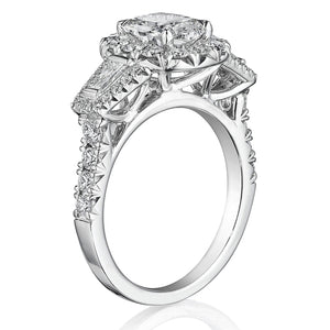 Henri Daussi Baguette Diamond Engagement Ring