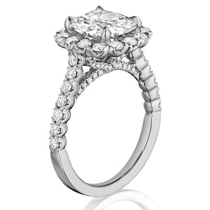 Henri Daussi Halo Diamond Engagement Ring
